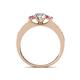 4 - Valene Diamond and Pink Sapphire Three Stone Engagement Ring 