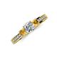 3 - Valene Diamond and Citrine Three Stone Engagement Ring 