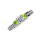 3 - Valene Diamond and Peridot Three Stone Engagement Ring 
