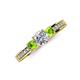 3 - Valene Diamond and Peridot Three Stone Engagement Ring 