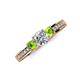 3 - Valene Diamond and Peridot Three Stone Engagement Ring 