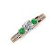 3 - Valene Diamond and Emerald Three Stone Engagement Ring 