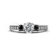 1 - Valene Black and White Diamond Three Stone Engagement Ring 