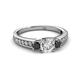 2 - Valene Black and White Diamond Three Stone Engagement Ring 