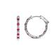 1 - Carisa 0.66 ctw (1.70 mm) Inside Outside Round Ruby and Natural Diamond Eternity Hoop Earrings 