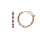 1 - Carisa 0.66 ctw (1.70 mm) Inside Outside Round Ruby and Natural Diamond Eternity Hoop Earrings 