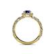 5 - Allene Signature Blue Sapphire and Diamond Halo Engagement Ring 