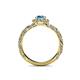 5 - Allene Signature Blue Topaz and Diamond Halo Engagement Ring 