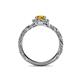 5 - Allene Signature Citrine and Diamond Halo Engagement Ring 