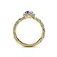 5 - Allene Signature Tanzanite and Diamond Halo Engagement Ring 