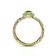 5 - Allene Signature Peridot and Diamond Halo Engagement Ring 