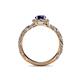 5 - Allene Signature Blue Sapphire and Diamond Halo Engagement Ring 