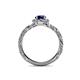 5 - Allene Signature Blue Sapphire and Diamond Halo Engagement Ring 