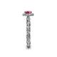 6 - Allene Signature Pink Tourmaline and Diamond Halo Engagement Ring 