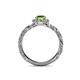5 - Allene Signature Peridot and Diamond Halo Engagement Ring 