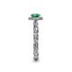 6 - Allene Signature Emerald and Diamond Halo Engagement Ring 