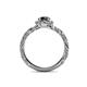 5 - Allene Signature Black and White Diamond Halo Engagement Ring 