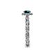 6 - Allene Signature London Blue Topaz and Diamond Halo Engagement Ring 