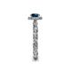 6 - Allene Signature Blue and White Diamond Halo Engagement Ring 