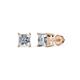 1 - Zoey Princess Cut Diamond  1/2 ctw (SI2/HI) Four Prongs Solitaire Stud Earrings 