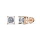 1 - Zoey Princess Cut Diamond  3/4 ctw (SI2/HI) Four Prongs Solitaire Stud Earrings 