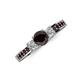 3 - Valene Red Garnet and Diamond Three Stone with Side Red Garnet Ring 