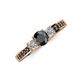 3 - Valene Black and White Diamond Three Stone with Side Black Diamond Ring 
