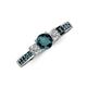 3 - Valene London Blue Topaz and Diamond Three Stone with Side London Blue Topaz Ring 