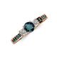 3 - Valene London Blue Topaz and Diamond Three Stone with Side London Blue Topaz Ring 