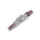 3 - Valene Diamond Three Stone with Side Pink Tourmaline Ring 