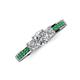 3 - Valene Diamond Three Stone with Side Emerald Ring 