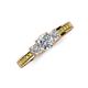 3 - Valene Diamond Three Stone with Side Yellow Diamond Ring 
