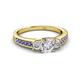 2 - Valene Diamond Three Stone with Side Tanzanite Ring 