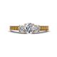 1 - Valene Diamond Three Stone with Side Citrine Ring 