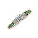 3 - Valene Diamond Three Stone with Side Emerald Ring 