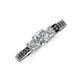 3 - Valene Diamond Three Stone with Side Black Diamond Ring 
