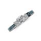 3 - Valene Diamond Three Stone with Side Blue Diamond Ring 