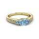 2 - Valene Aquamarine Three Stone with Side Diamond Ring 
