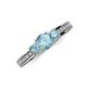 3 - Valene Aquamarine Three Stone with Side Diamond Ring 