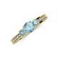 3 - Valene Aquamarine Three Stone with Side Diamond Ring 