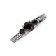 3 - Valene Red Garnet Three Stone with Side Diamond Ring 
