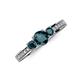 3 - Valene London Blue Topaz Three Stone with Side Diamond Ring 
