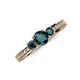 3 - Valene London Blue Topaz Three Stone with Side Diamond Ring 