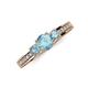3 - Valene Aquamarine Three Stone with Side Diamond Ring 