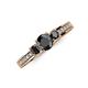 3 - Valene Black Diamond Three Stone with Side White Diamond Ring 