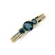 3 - Valene London Blue Topaz Three Stone with Side Diamond Ring 