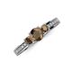3 - Valene Smoky Quartz Three Stone with Side Diamond Ring 