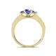 4 - Valene Tanzanite Three Stone with Side Diamond Ring 