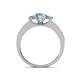 4 - Valene Aquamarine Three Stone with Side Diamond Ring 