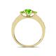 4 - Valene Peridot Three Stone with Side Diamond Ring 